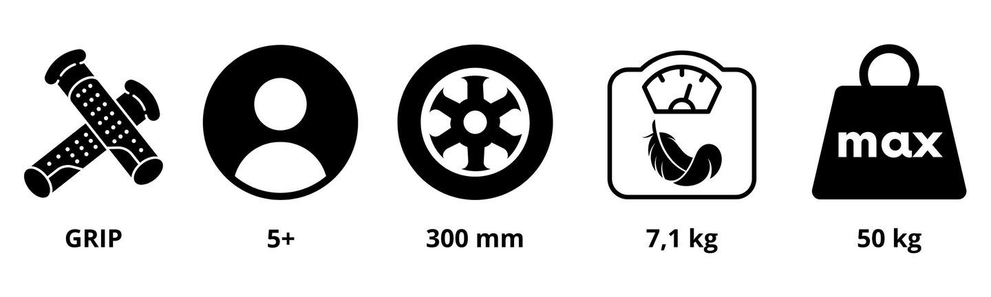 HyperMotion VIVA 12 Roller (aufblasbare Räder 30 cm) - Weiß
