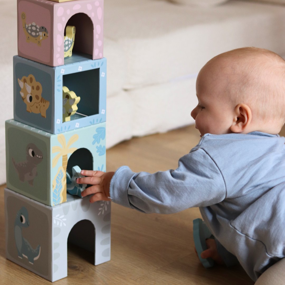 Turmsortierer mit Figuren Dinosaurier