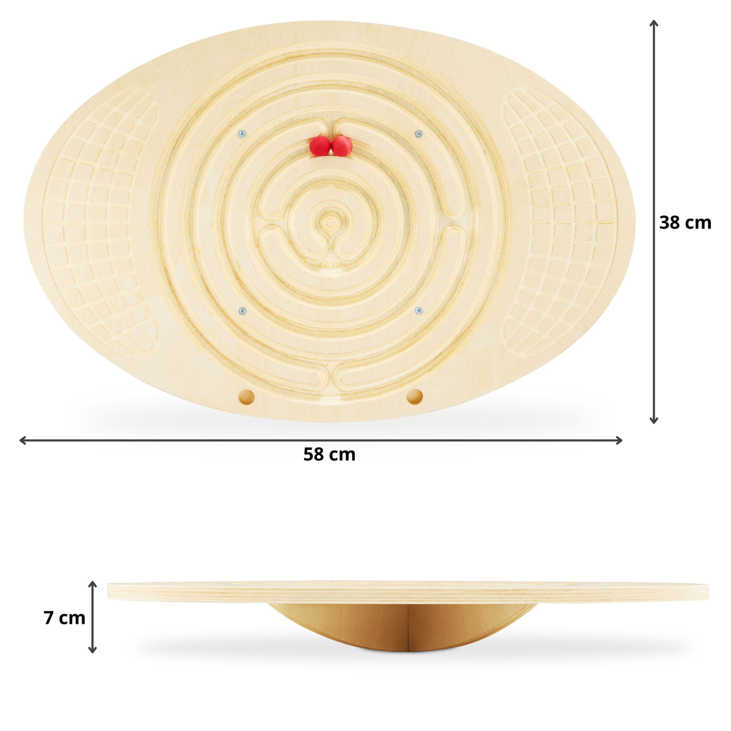 Balancierbrett aus Holz mit Labyrinth und Kugeln - Balancierwippe