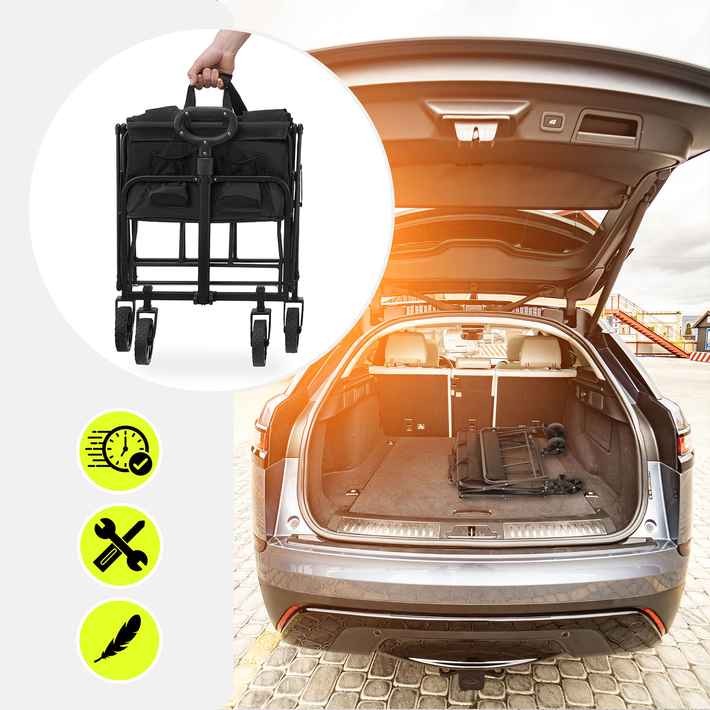 HyperMotion faltbarer Strandrollstuhl - schwarz, 80 kg