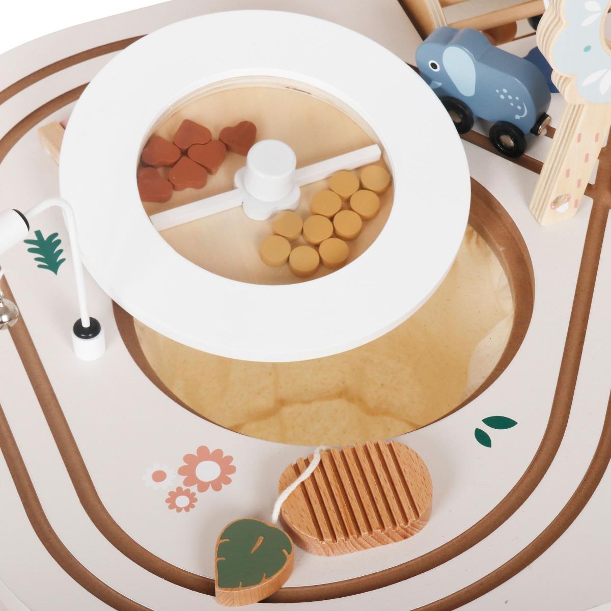 Lehrreicher Holztisch 10in1 mit Tieren und Zug