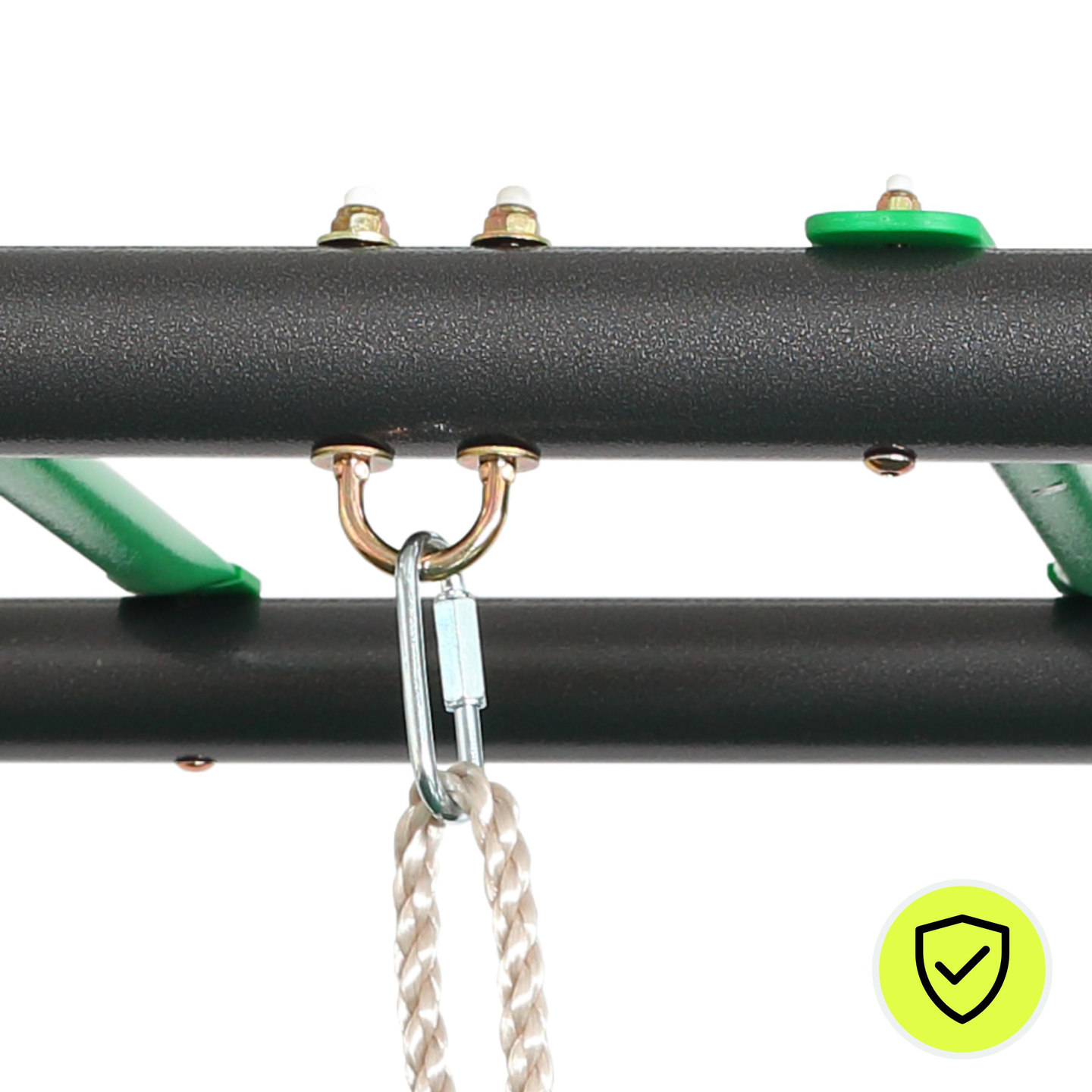 XXXL Stahl-Gartenschaukel - 2 Sitze, Leiter, Gymnastik-Trapez, Kletterwand