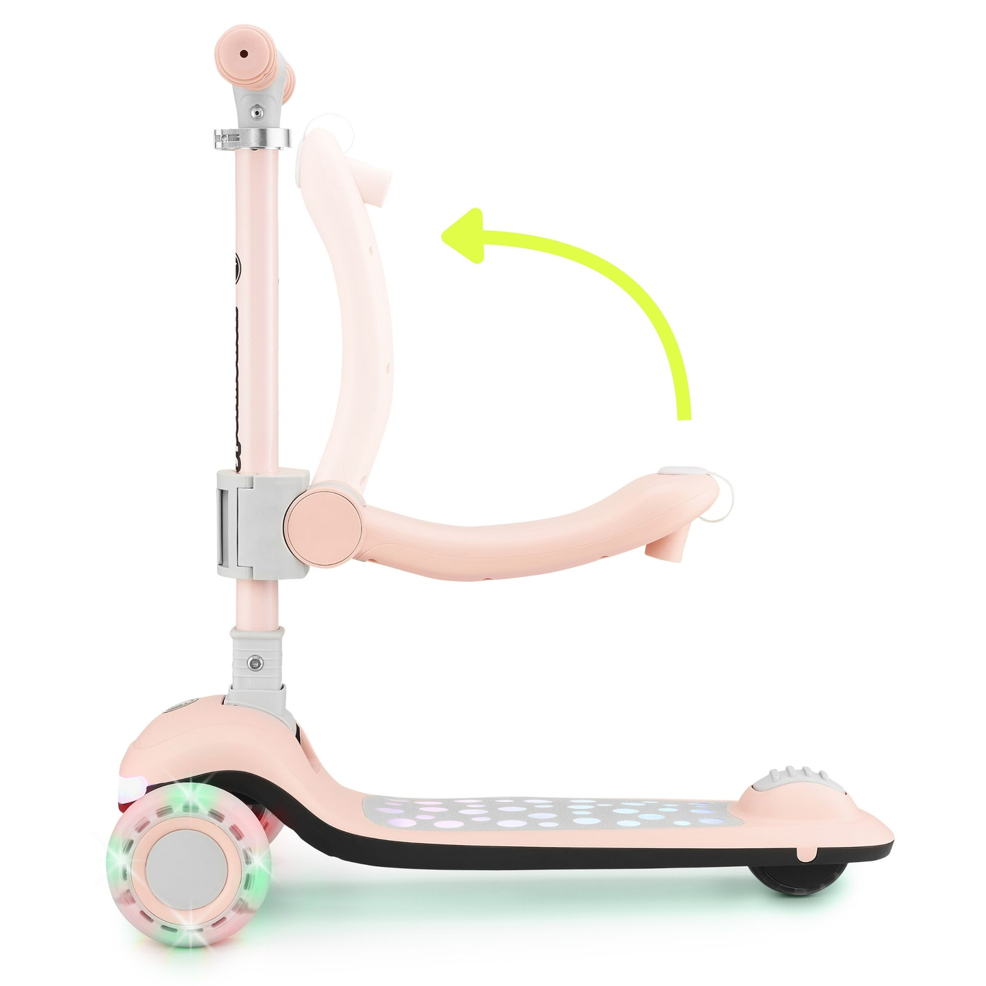 HyperMotion LUMI 3-in-1 Balance Scooter - beleuchtete Plattform und LED-Räder, Farbe rosa