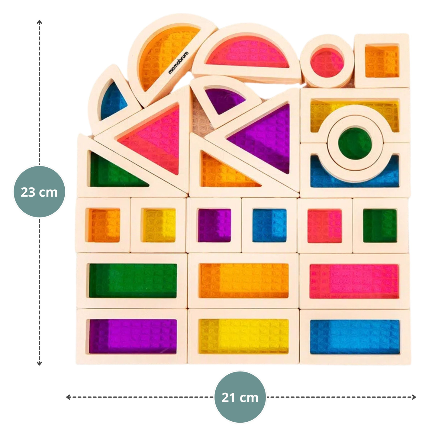 Regenbogen Holzklötze - 25 Elemente