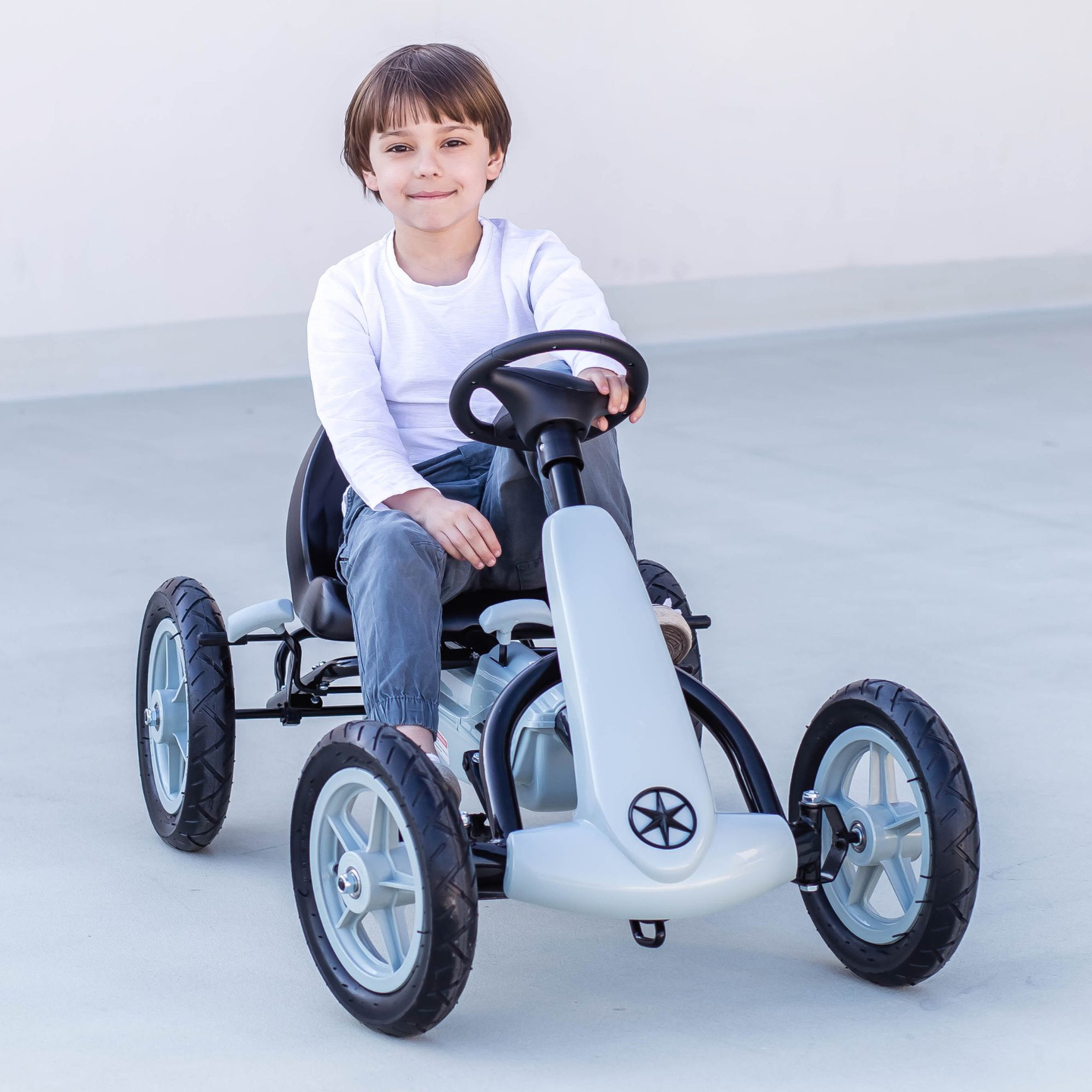 EVOQUE Pedal-Gokart für Kinder von 5-8 Jahren - grau