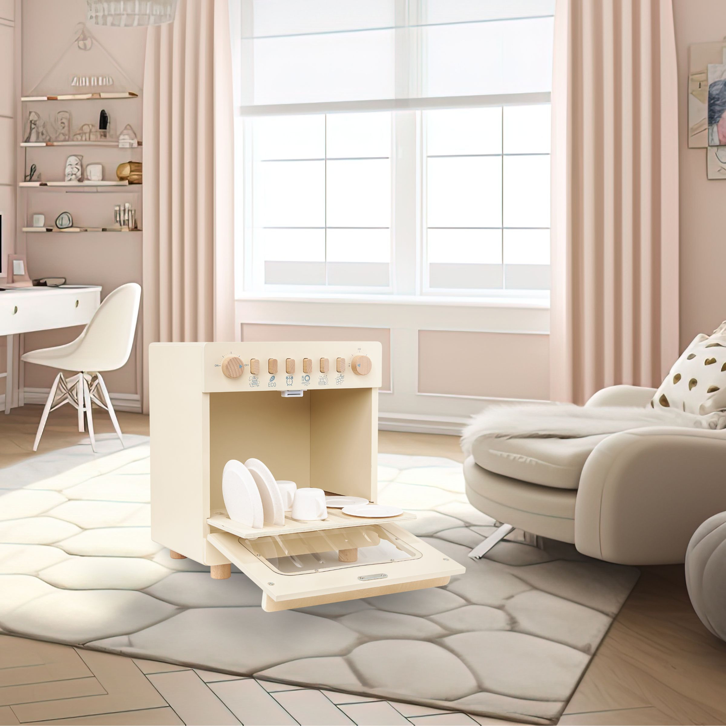 Holzgeschirrspüler mit Zubehör