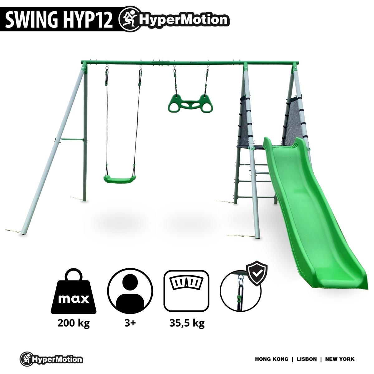 XXL-Gartenspielplatz für Kinder mit Schaukel, Gymnastiktrapez und Rutsche