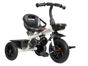 Dreirad HyperMotion TOBI VECTOR - dauerhaft aufgepumpte Räder + Schieber. Farbe: hellgrau.