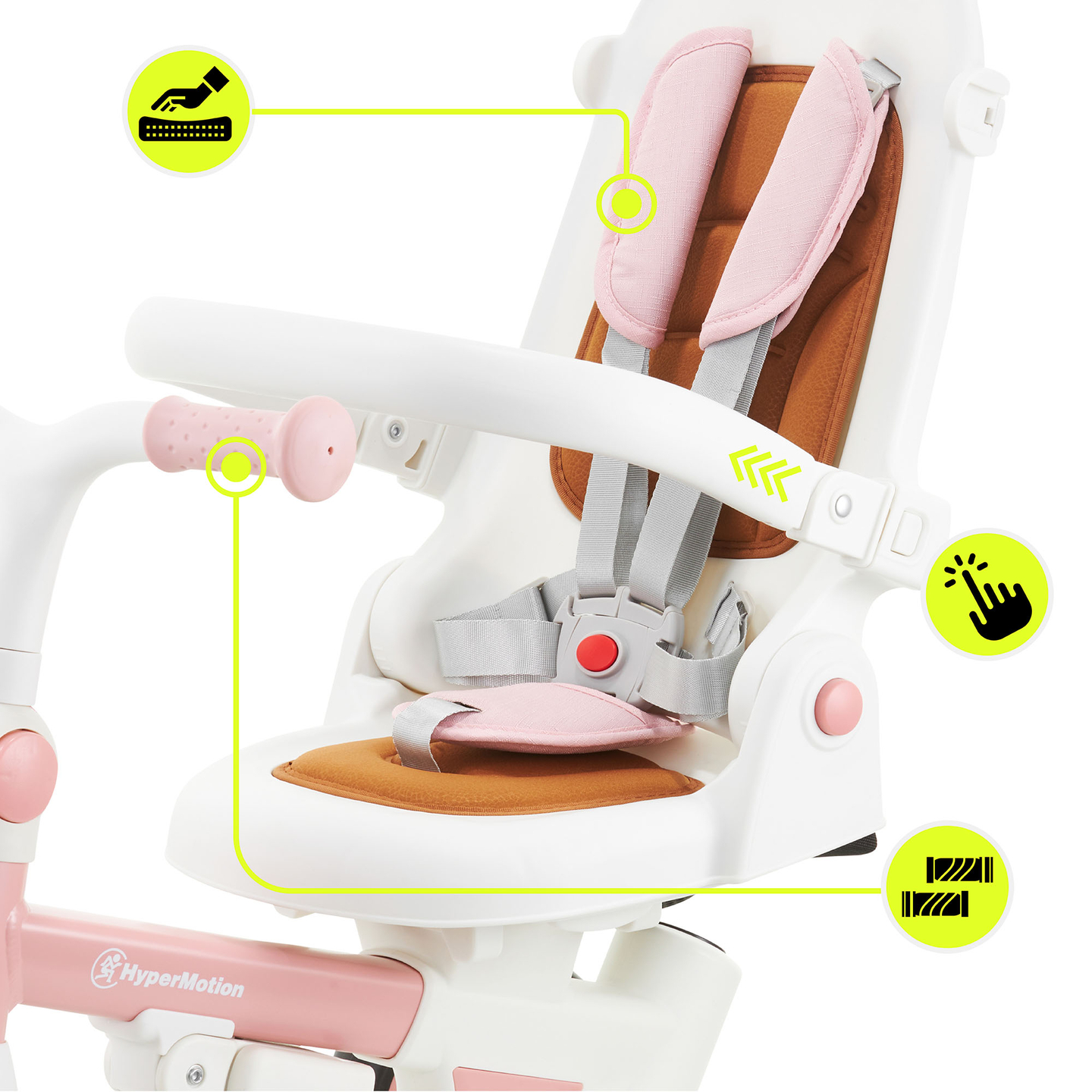 8in1 Multifunktions-Dreirad TOBI FOREST - rosa