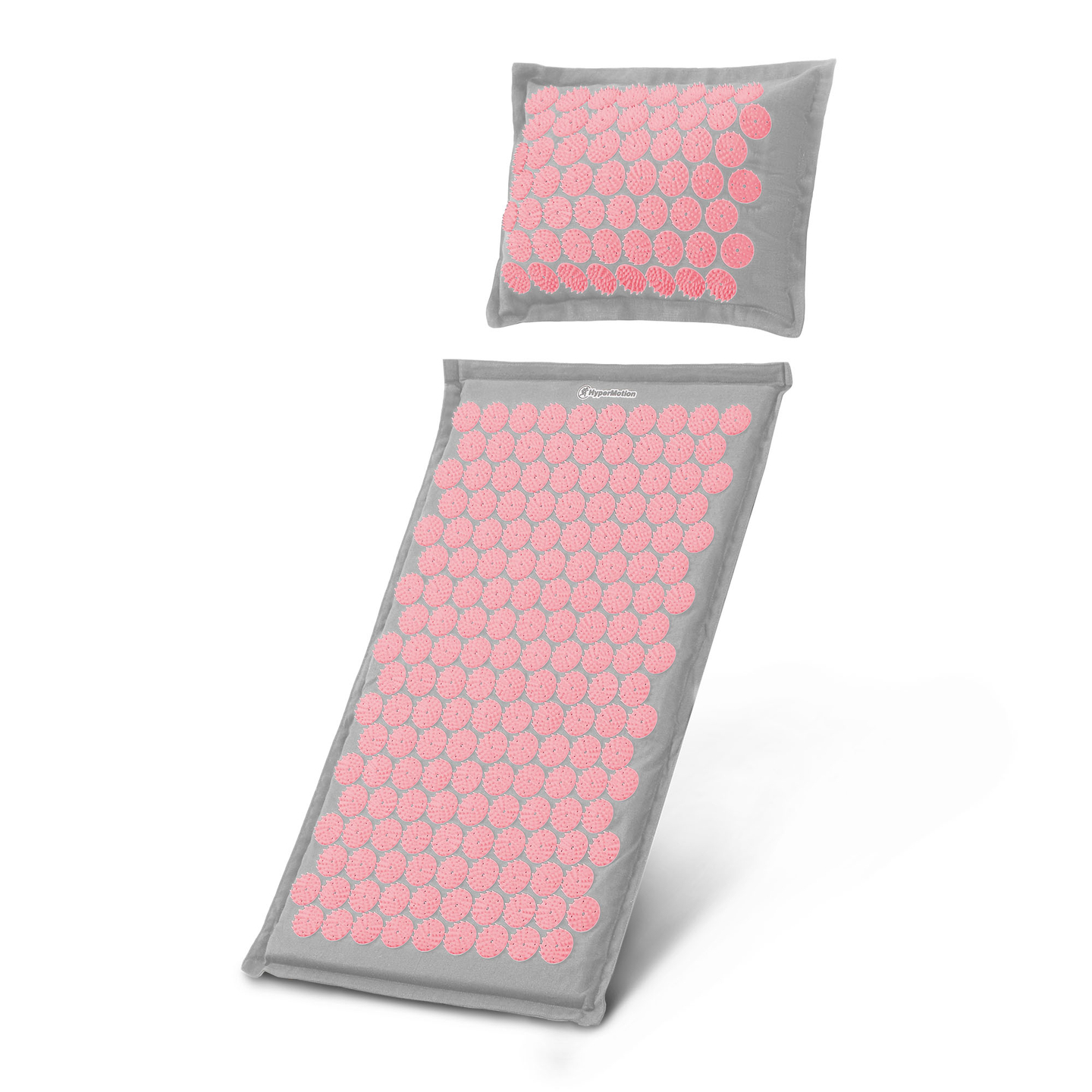 ECO Leinen-Akupressurmatte mit Kokosfaser- und Buchweizenkissen – 68 cm HyperMotion Grau und Rosa
