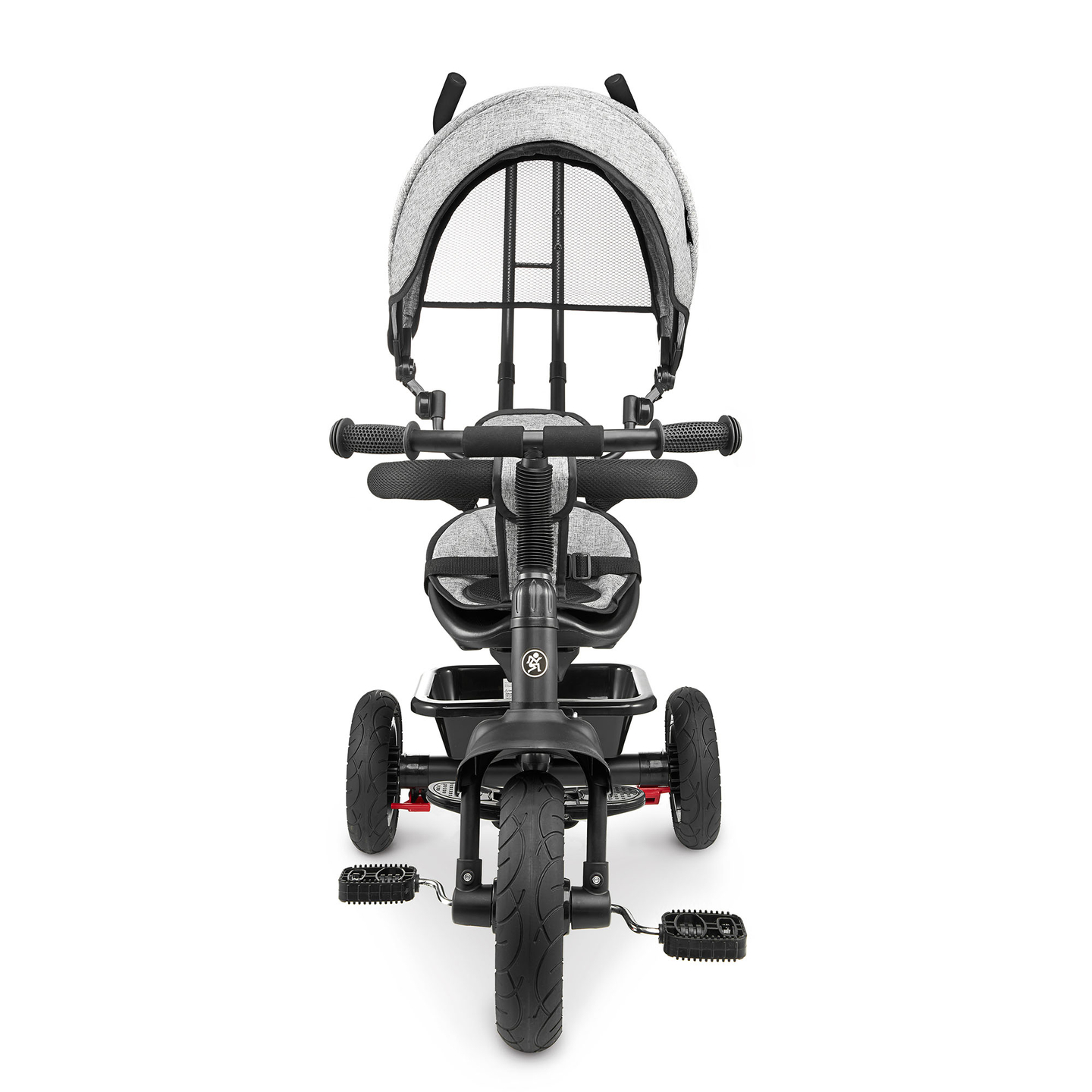 Dreirad für Kinder 1-4 Jahre - TOBI FREY - Farbe grau - drehbar - gepumpte Räder + Schieber