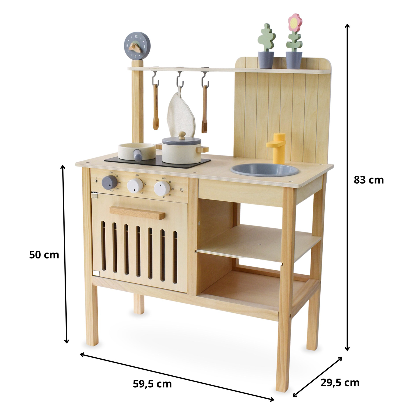 Gartenküche aus Holz mit Zubehör - natürlich boho