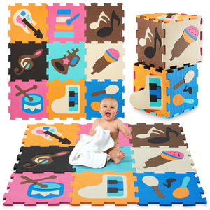 Lernmatte, Schaumstoffpuzzle 90 x 90 x 1 cm - EVA-Schaum - Muster: Instrumente