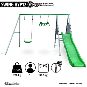 XXL-Gartenspielplatz für Kinder mit Schaukel, Gymnastiktrapez und Rutsche