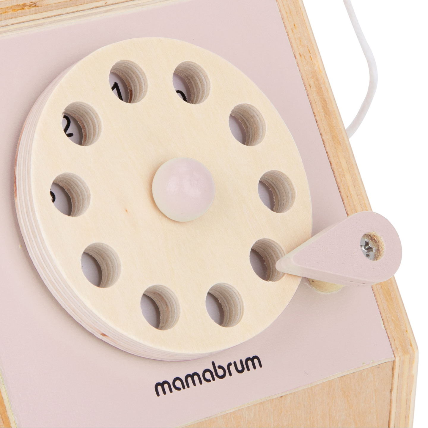 Retro-Holztelefon - pastellrosa