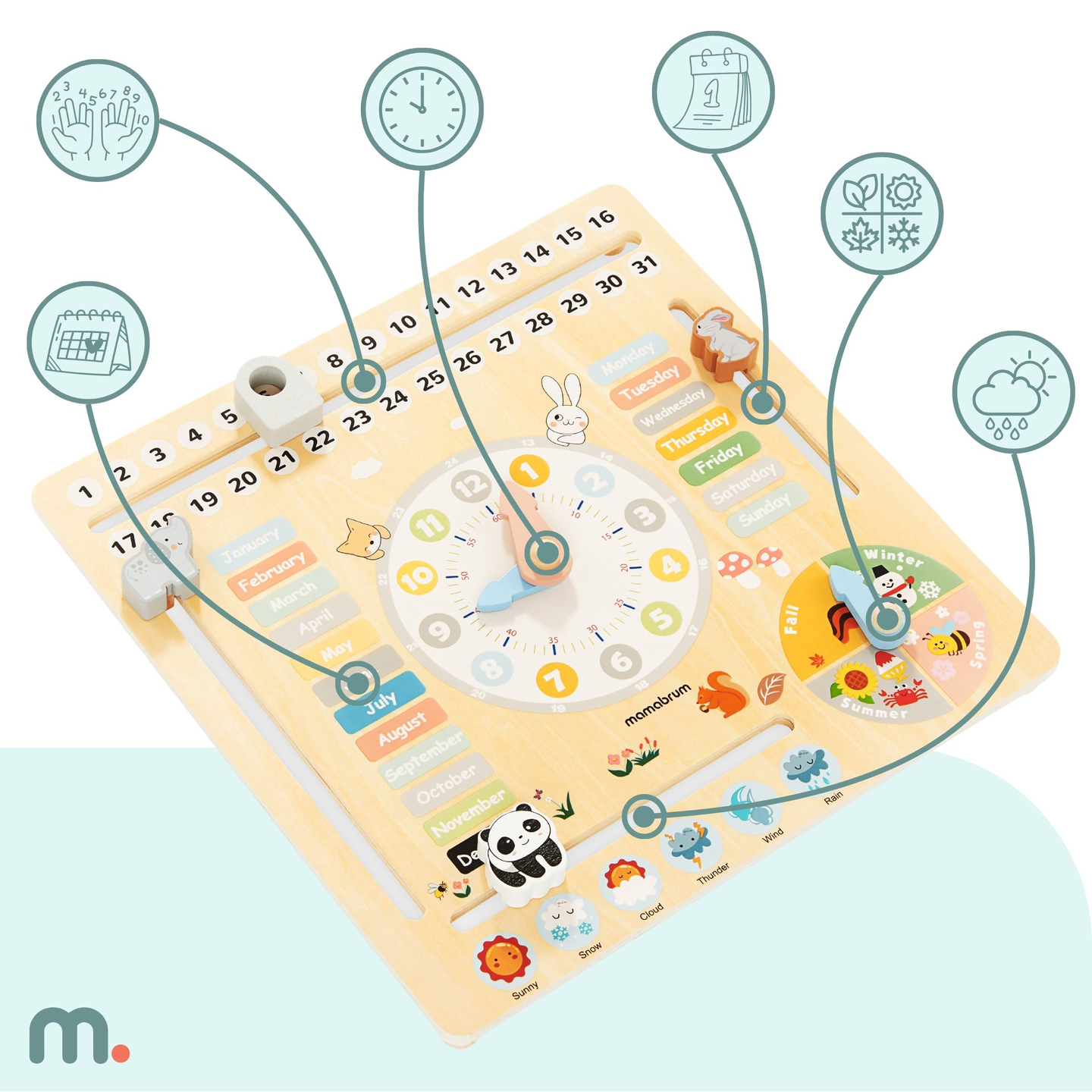 Kinderkalender aus Holz 6in1