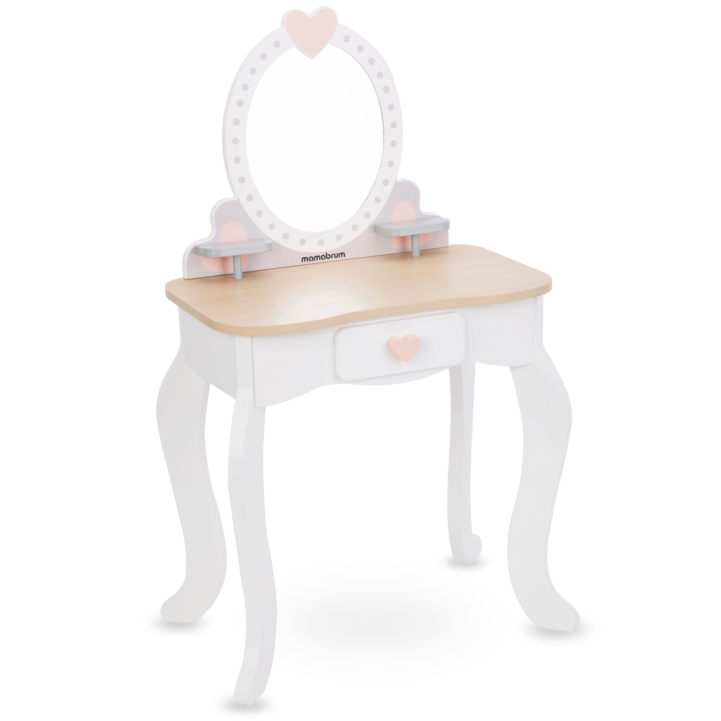 Frisiertisch aus Holz mit Hocker und Zubehör