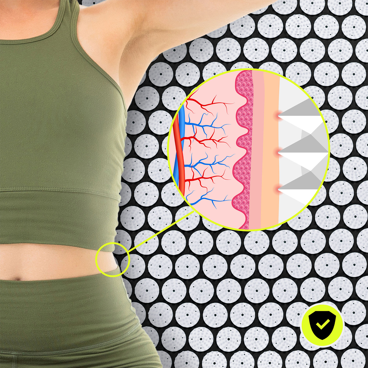 Akupressurmatte mit Kissen und Bezug – 72 cm HyperMotion schwarz-weiß