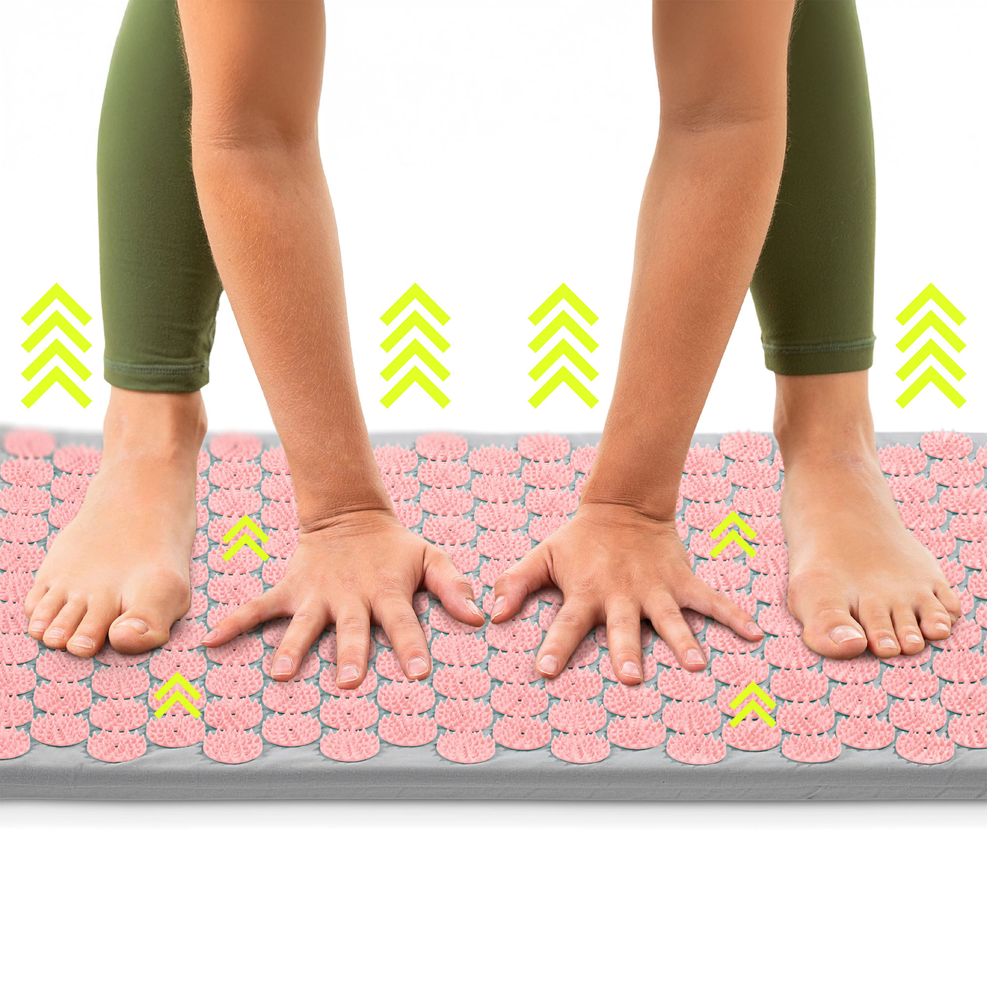 Akupressurmatte mit Kissen und Bezug – 72 cm, HyperMotion, grau und rosa