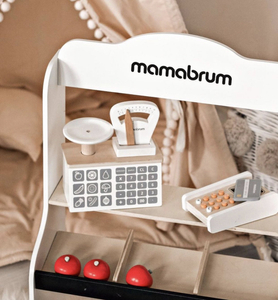 Minimarkt - Laden mit Waage, Terminal, Zahlkarten und Obst