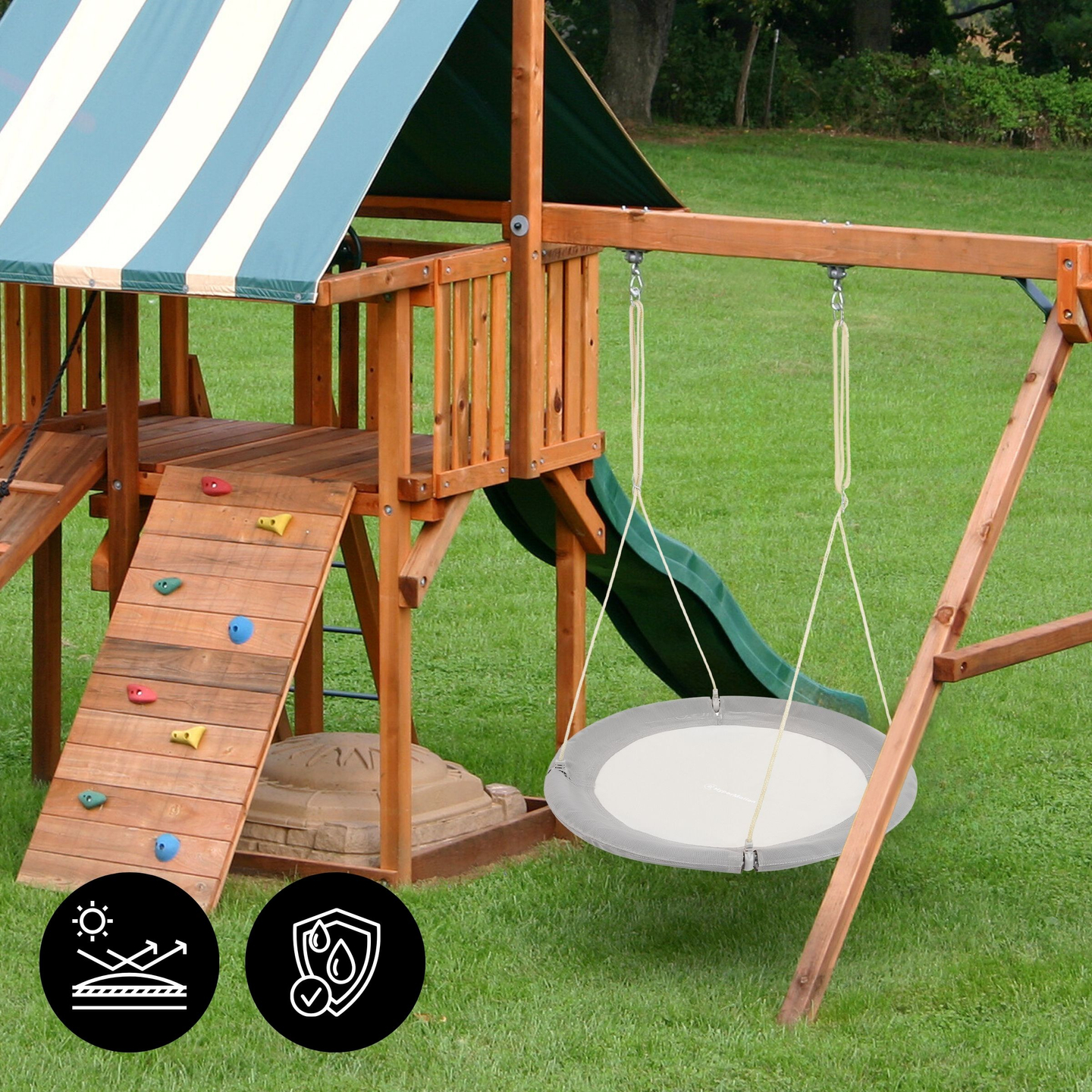 HyperMotion Storchennest-Schaukel - 100 cm Durchmesser, Farbe grau