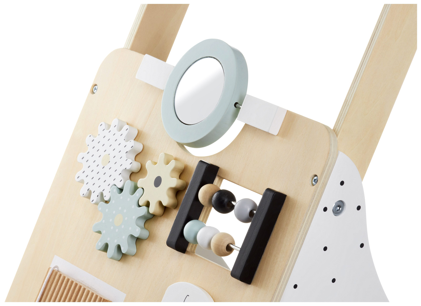 Lernlaufwagen mit Bildungsfunktion / Schieber aus Holz - Manipulationsbrett