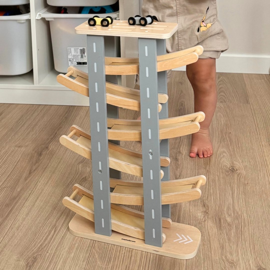 Holzbahn - Rutsche für Autos - 6 Etagen