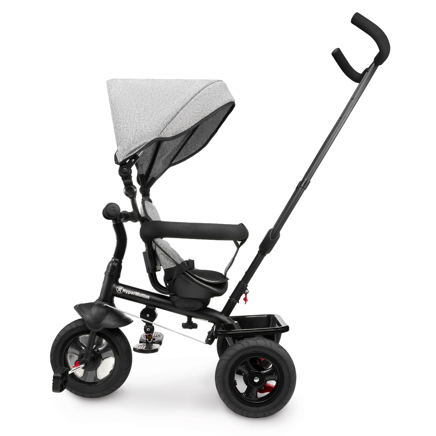 Dreirad für Kinder 1-4 Jahre - TOBI FREY - Farbe grau - drehbar - gepumpte Räder + Schieber