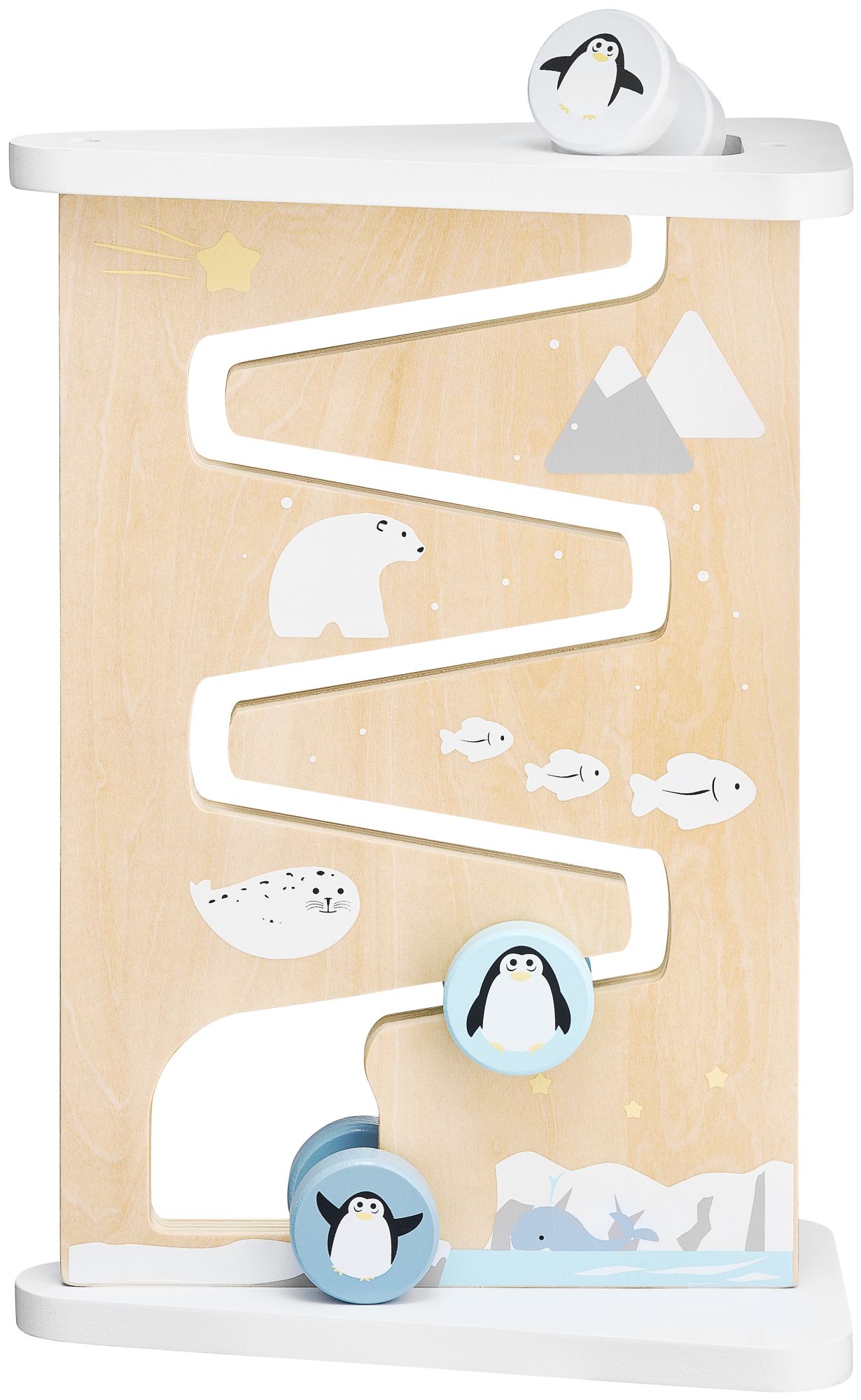 Zweiseitige sensorische Manipulationstafel aus Holz