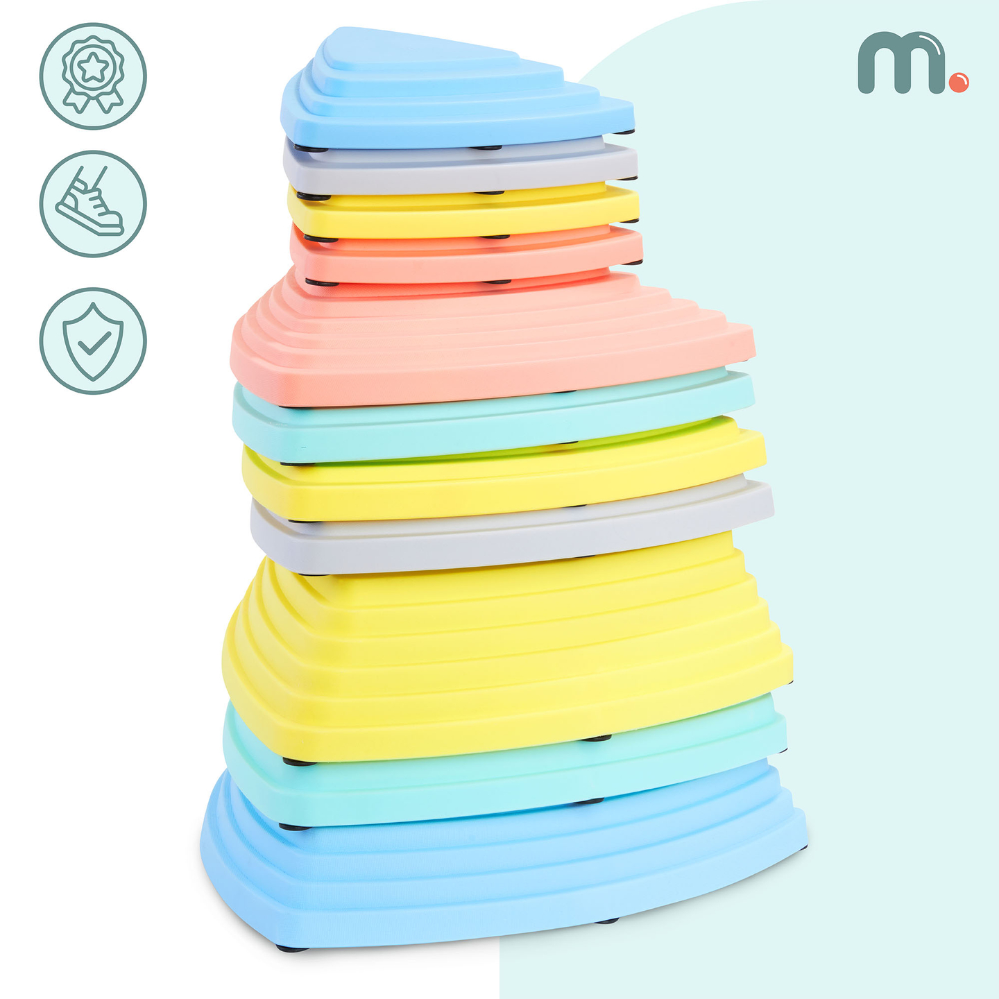 Farbige Ausgleichssteine - 11 Stück