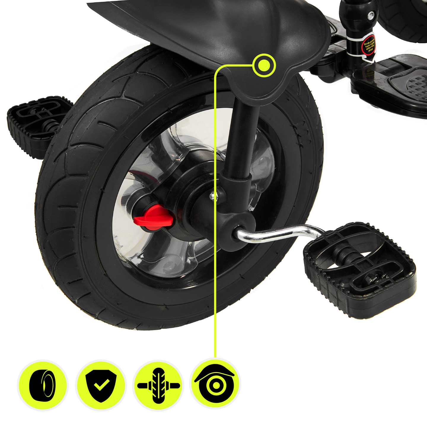 Dreirad für Kinder 1-4 Jahre - TOBI FREY - rosa Farbe - drehbar - gepumpte Räder + Schieber