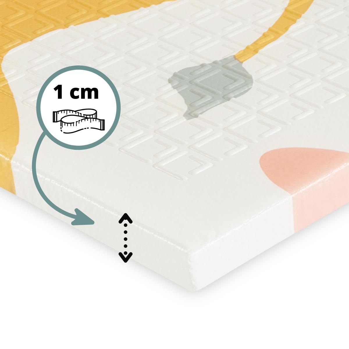 Doppelseitig faltbare Schaumstoffmatte 180 x 120 x 1cm - Exotische Elefanten/Delicate Grey