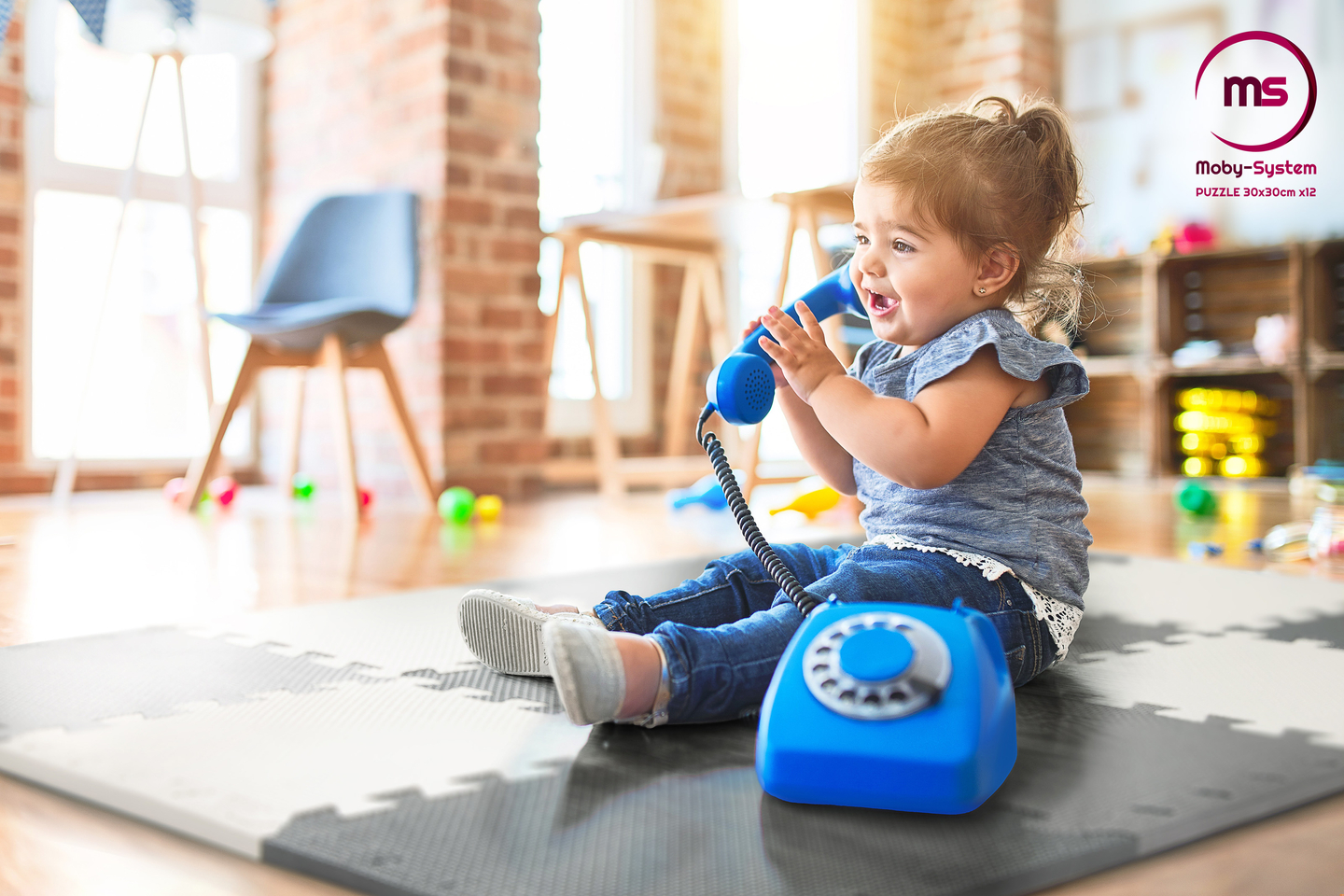 Schaumstoffpuzzle 12-tlg. - Lernschaummatte 120 x 90 x 1,2 cm mit Rand - grau