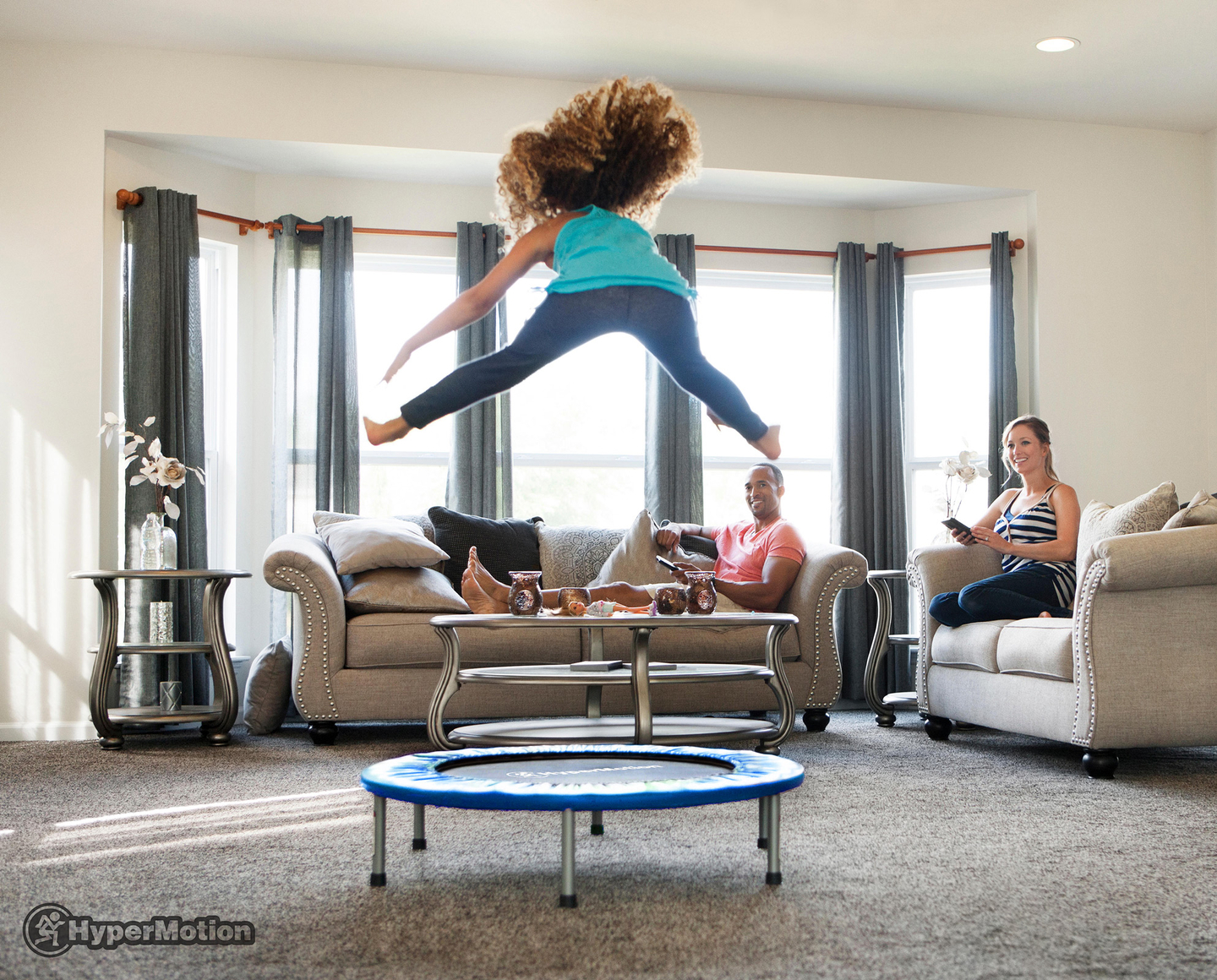 Minitrampolin für Kinder und Erwachsene - bis 50kg - 91 cm - für Haus und Garten