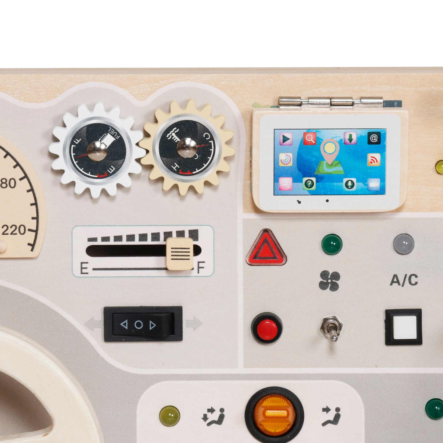 Montessori Spielbrett aus Holz für Kleinkinder - Armaturenbrett für Autos