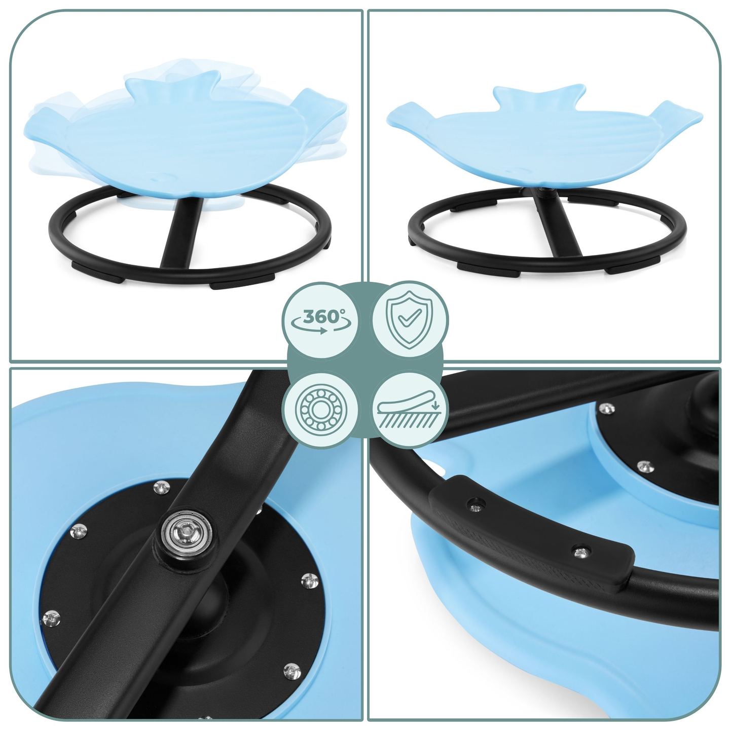 Mini-Karussell für Kinder Fisch - blau