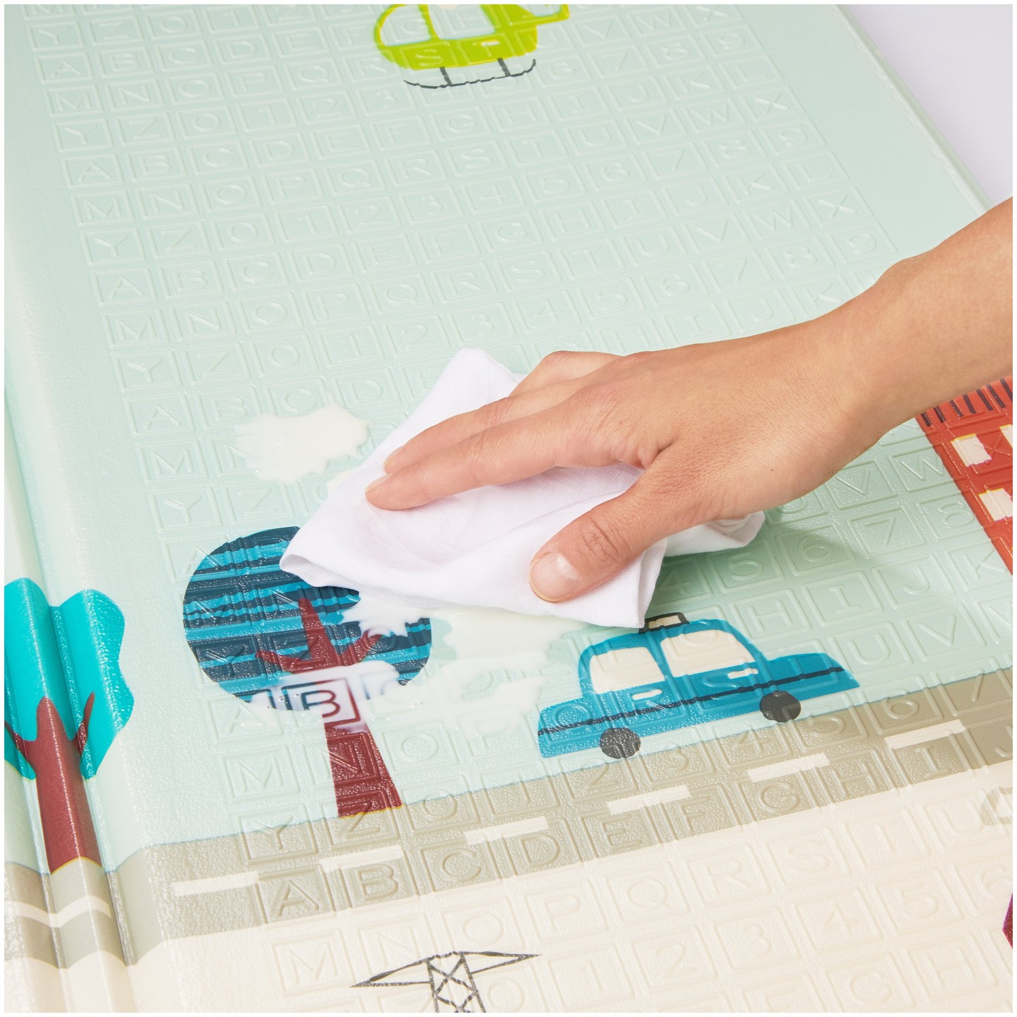 Beidseitige Schaummatte XXL – faltbar 1 CM (Berge und Straße)