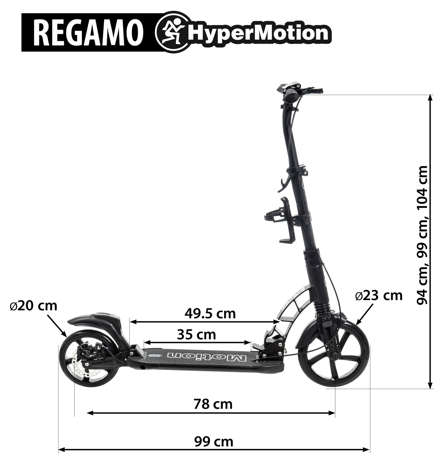 Roller für Erwachsene HyperMotion REGAMO - schwarz