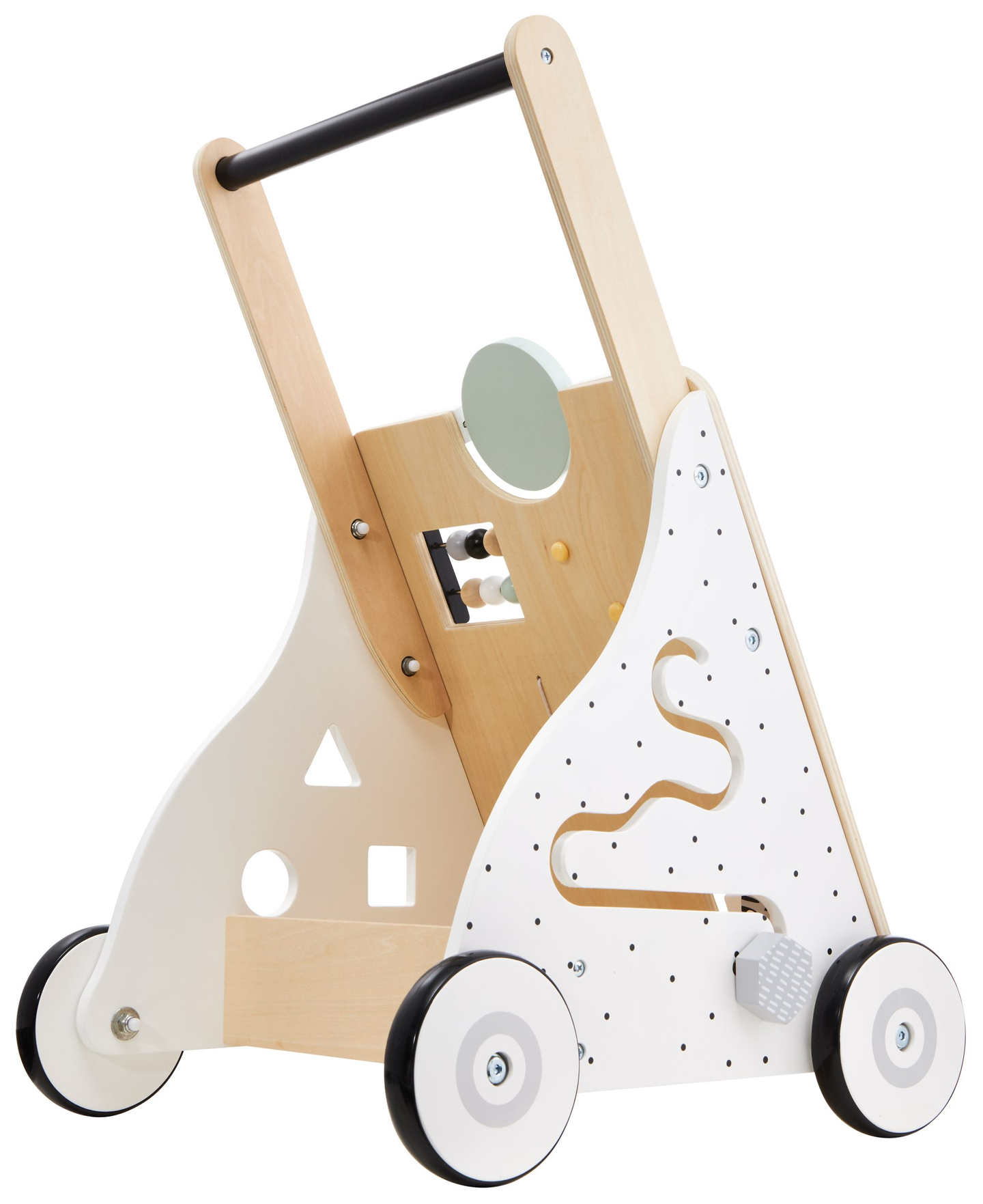 Lernlaufwagen mit Bildungsfunktion / Schieber aus Holz - Manipulationsbrett