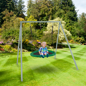 Gartenschaukel vom Typ Storchennest mit Rahmen und Seilen