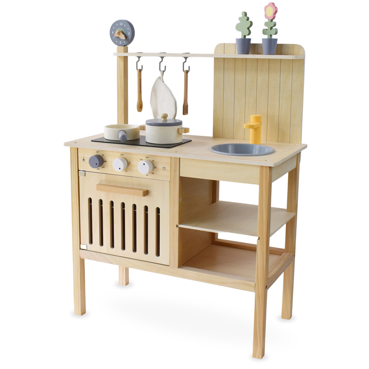 Gartenküche aus Holz mit Zubehör - natürlich boho