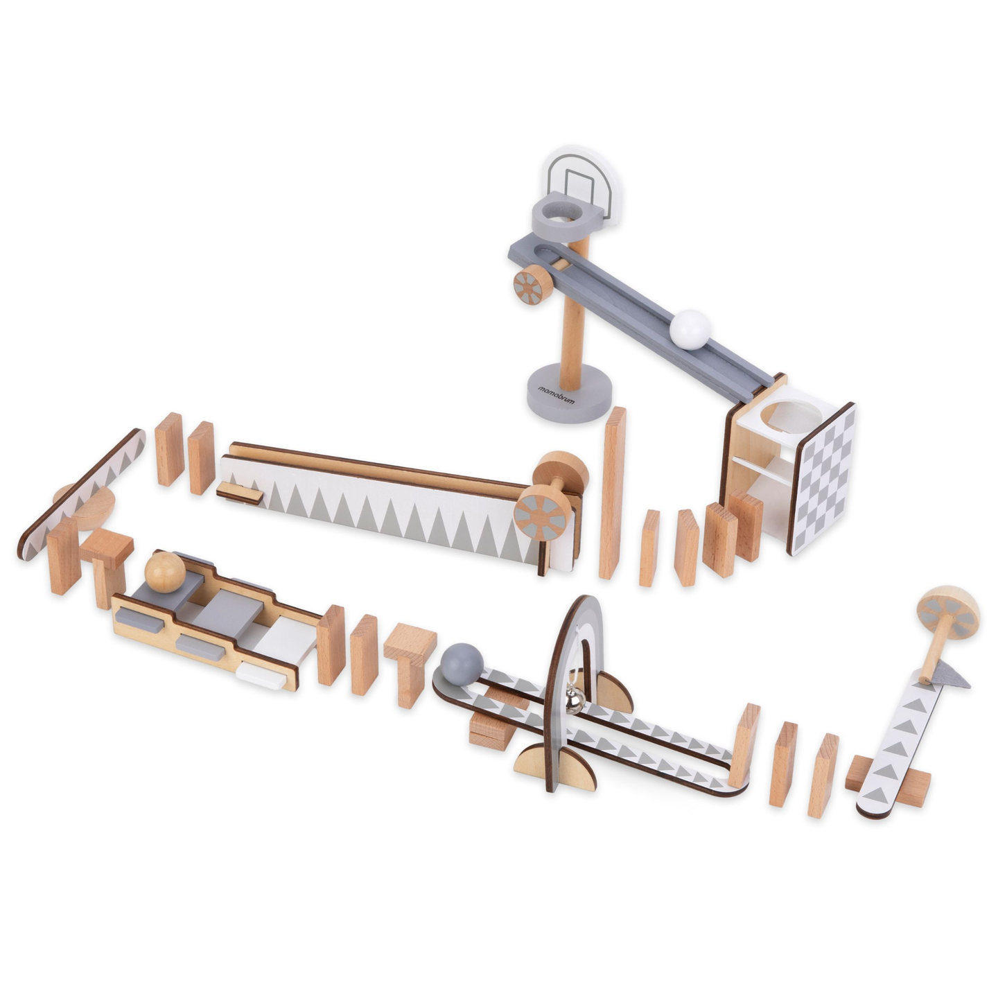 Hölzerne Dominosteine - Hindernisparcours - 48 Elemente