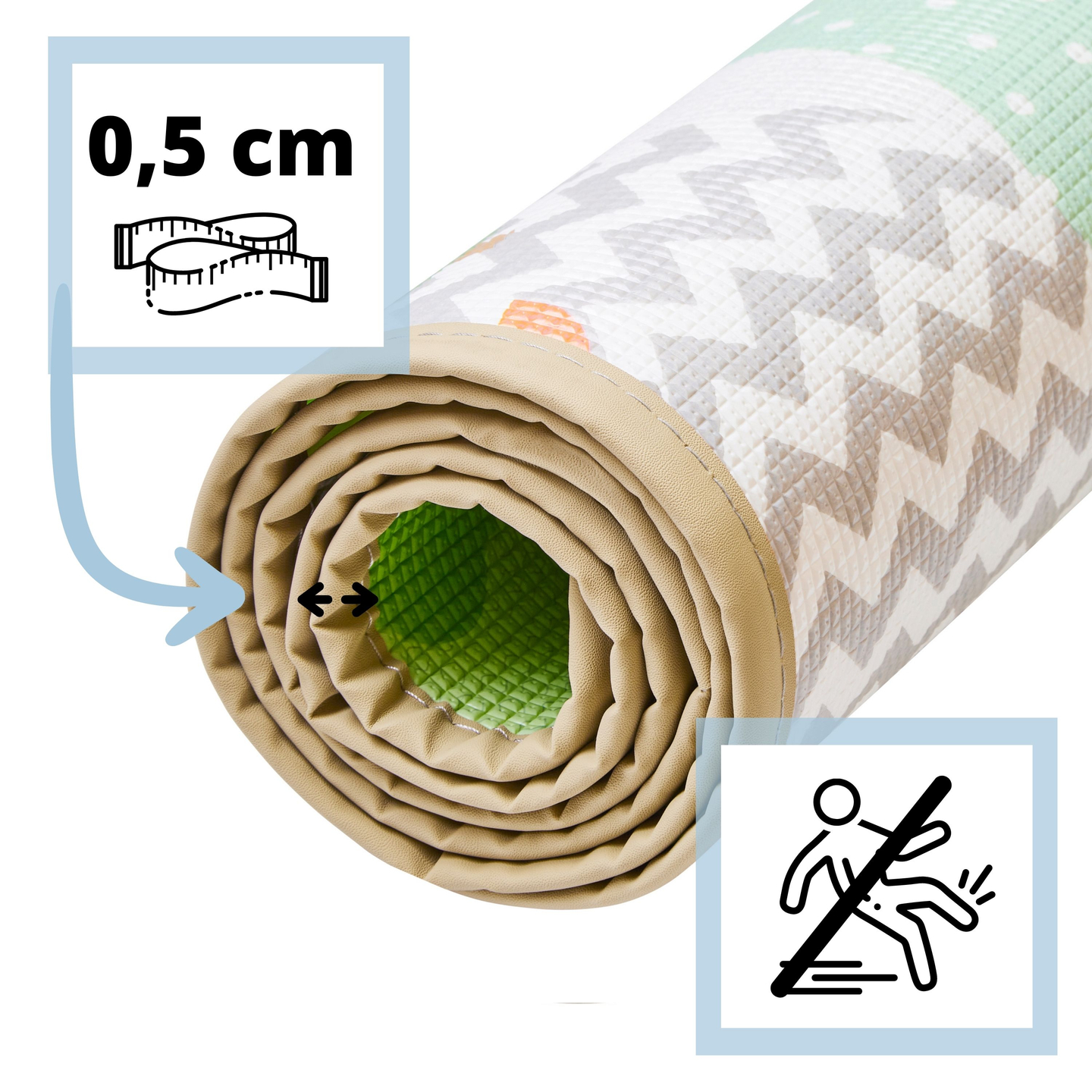 Beidseitige Schaummatte – Wald auf einem Hügel / sonnige Stadt