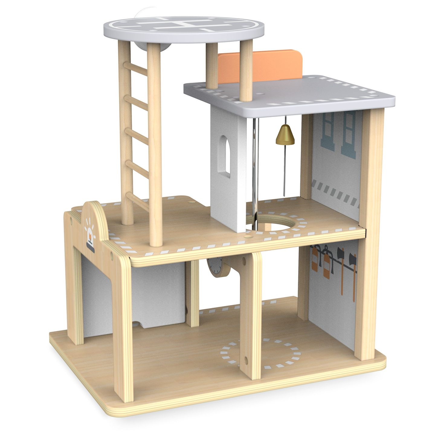 Hölzerne Feuerwache mit Zubehör, Feuerwehr