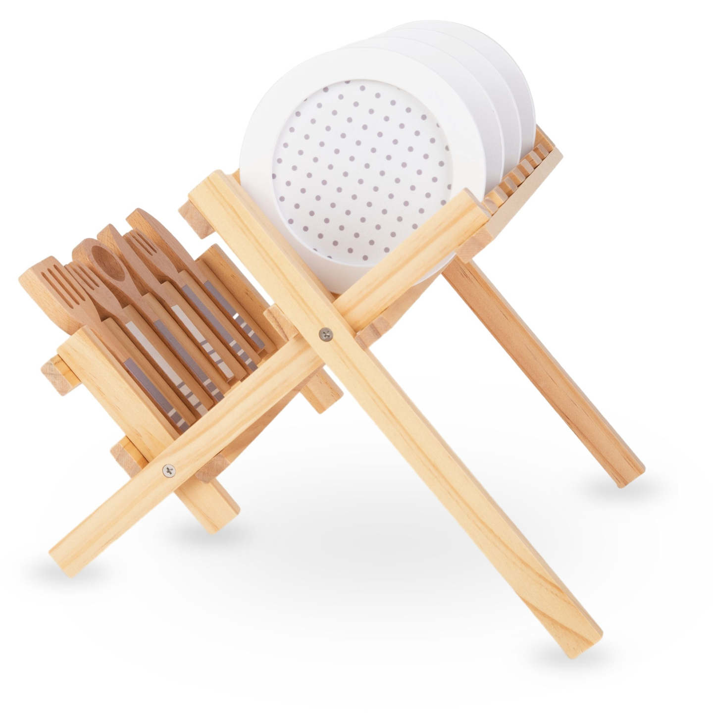 Hölzernes Küchenzubehör mit Tontrockner - Set für Kinder