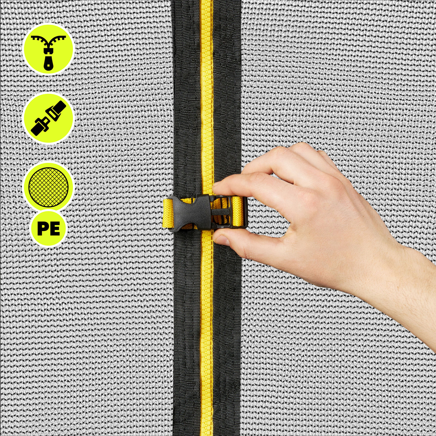 XXL-Gartentrampolin für Kinder HyperMotion – 366 cm 12FT – mit Leiter und Innennetz – für Haus und Garten – 150 kg max