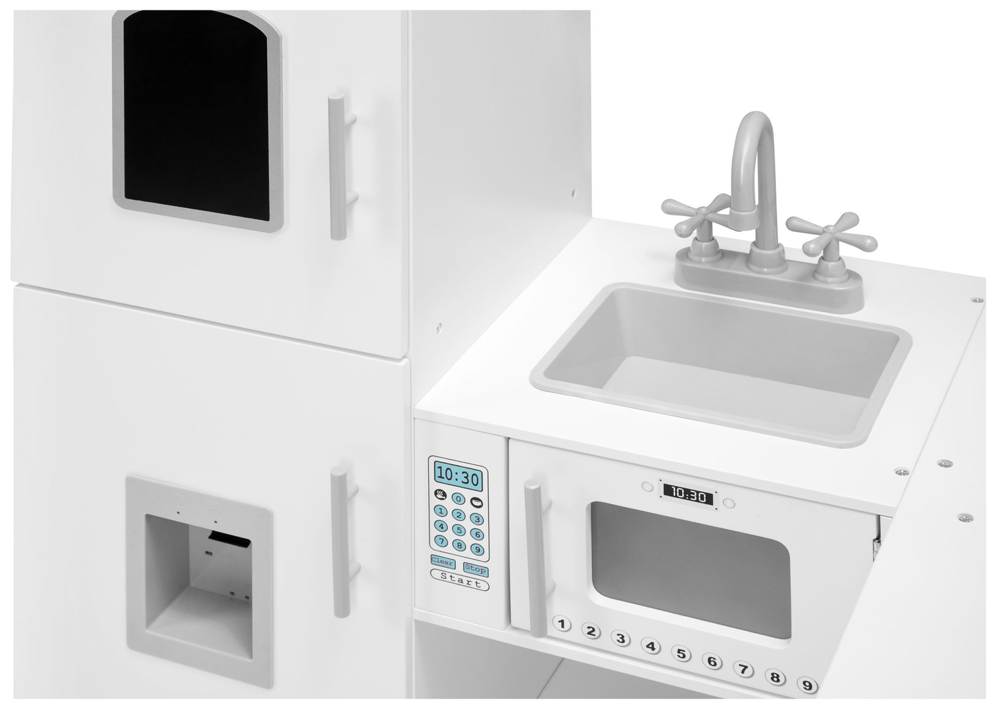 XXXL Holz-Eckküche mit Kühlschrank, Backofen, Waschmaschine, Schürze und Zubehör