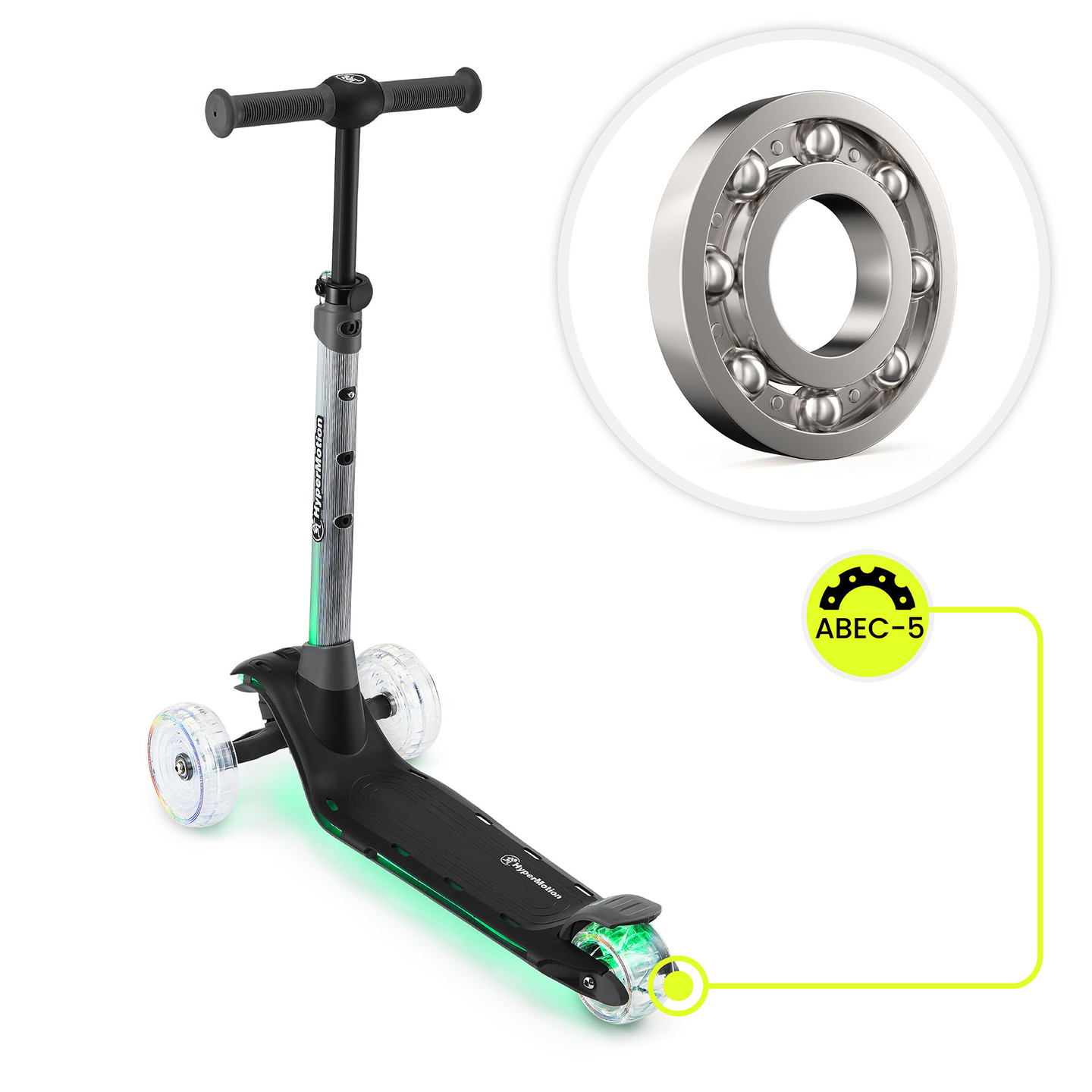 HyperMotion BECKY Balance Scooter – RGB-LED-Beleuchtung, schwarz