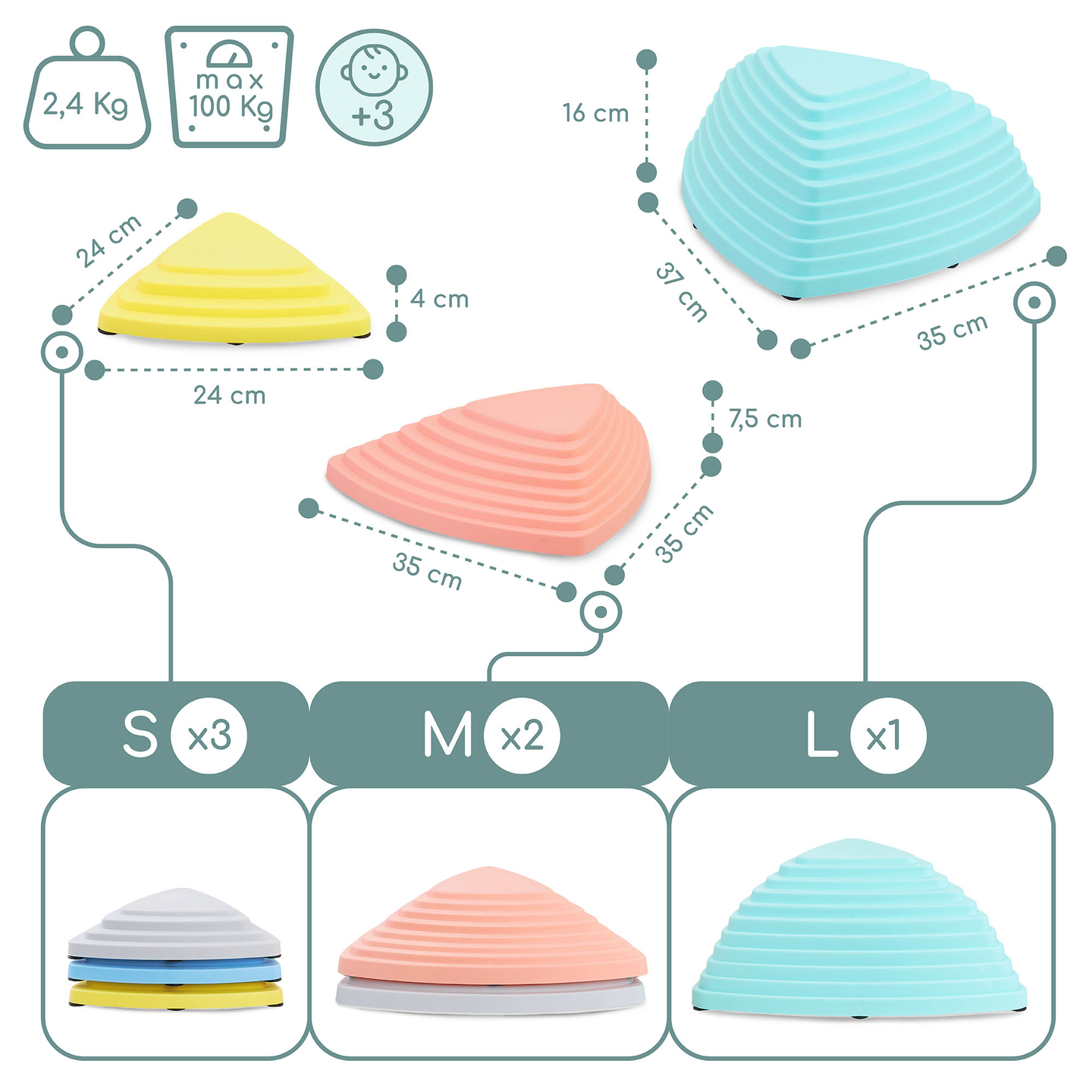 Bunte Balanciersteine - 6 Stück