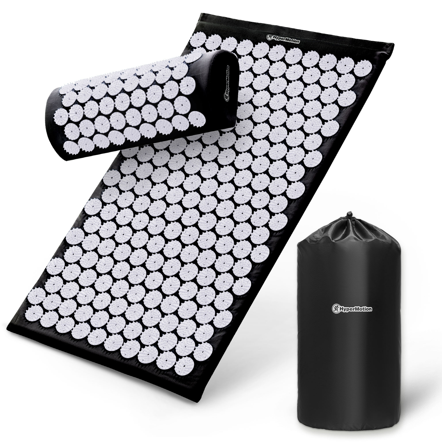 Akupressurmatte mit Kissen und Bezug – 72 cm HyperMotion schwarz-weiß